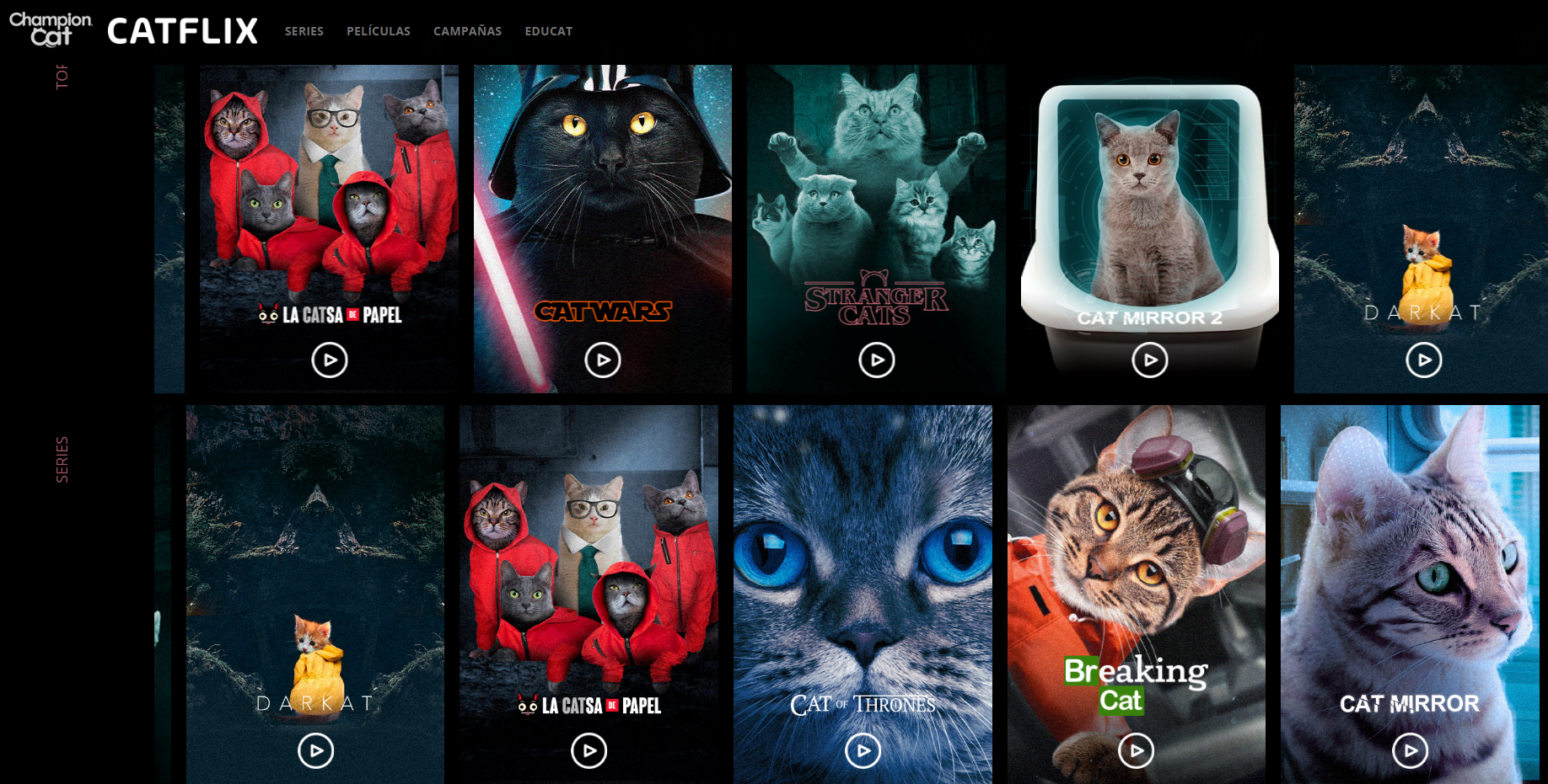 Catflix home page